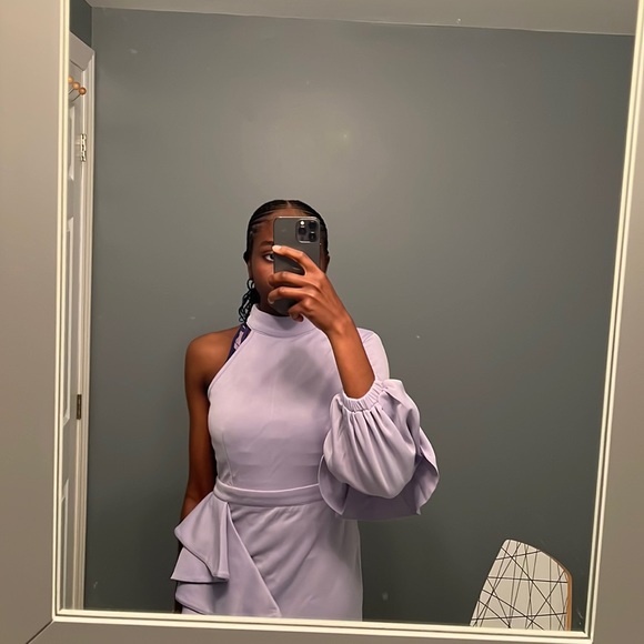 Shein purple one handed midi dress. US 4. - Picture 3 of 7
